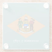 Glazen onderzetter met vlag van Delaware, VS (Achterkant)