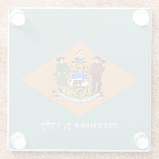Glazen onderzetter met vlag van Delaware, VS (Achterkant)
