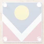 Glazen onderzetter met vlag van Denver, Colorado,  (Achterkant)