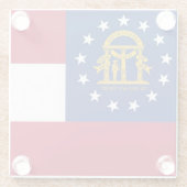 Glazen onderzetter met vlag van Georgië, VS (Achterkant)