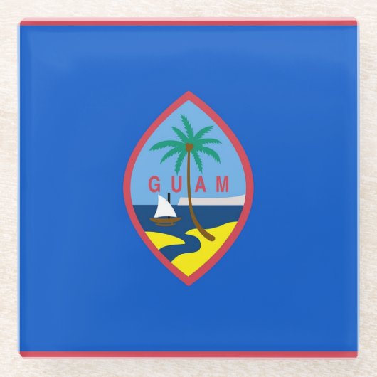Glazen onderzetter met vlag van Guam, Verenigde St (Voorkant)