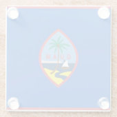 Glazen onderzetter met vlag van Guam, Verenigde St (Achterkant)