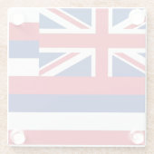 Glazen onderzetter met vlag van Hawaï, Verenigde S (Achterkant)