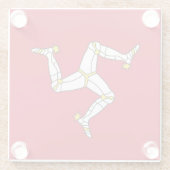 Glazen onderzetter met vlag van het eiland Man, VK (Achterkant)