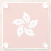 Glazen onderzetter met vlag van Hongkong (Achterkant)