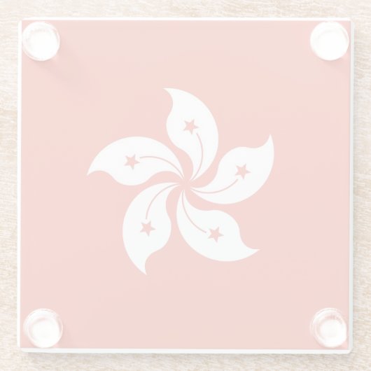 Glazen onderzetter met vlag van Hongkong (Achterkant)