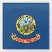 Glazen onderzetter met vlag van Idaho, VS (Voorkant)