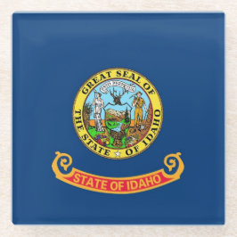 Glazen onderzetter met vlag van Idaho, VS