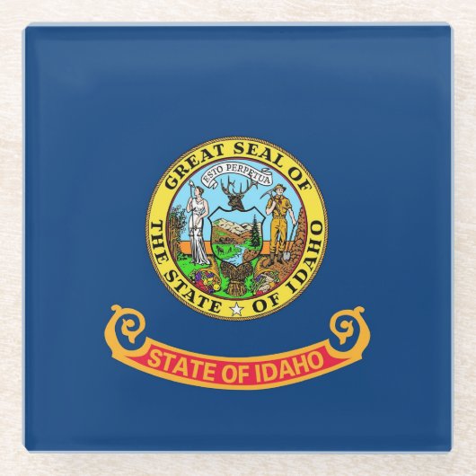 Glazen onderzetter met vlag van Idaho, VS (Voorkant)