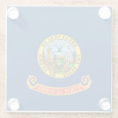 Glazen onderzetter met vlag van Idaho, VS (Achterkant)