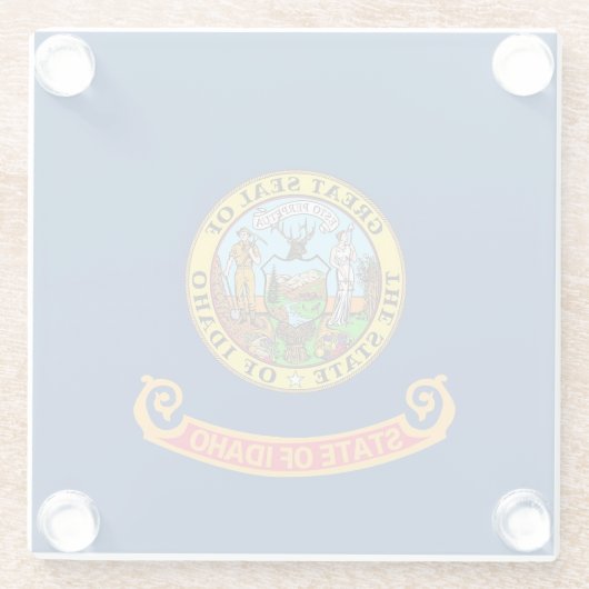 Glazen onderzetter met vlag van Idaho, VS (Achterkant)