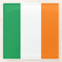 Glazen onderzetter met vlag van Ierland