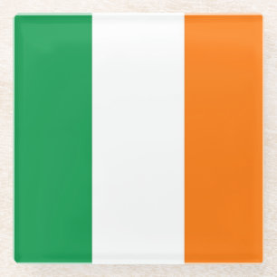 Glazen onderzetter met vlag van Ierland