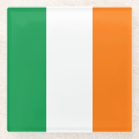 Glazen onderzetter met vlag van Ierland (Voorkant)