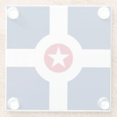 Glazen onderzetter met vlag van Indianapolis, VS (Achterkant)