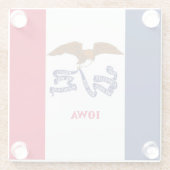 Glazen onderzetter met vlag van Iowa, VS (Achterkant)