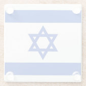 Glazen onderzetter met vlag van Israël (Achterkant)