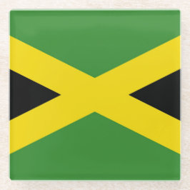 Glazen onderzetter met vlag van Jamaica