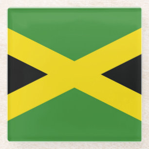 Glazen onderzetter met vlag van Jamaica