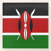 Glazen onderzetter met vlag van Kenia Design (Voorkant)