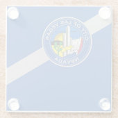Glazen onderzetter met vlag van Las Vegas, Nevada, (Achterkant)