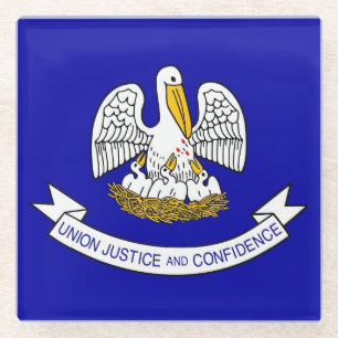 Glazen onderzetter met vlag van Louisiana, Verenig