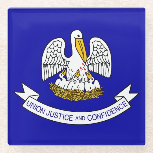 Glazen onderzetter met vlag van Louisiana, Verenig (Voorkant)