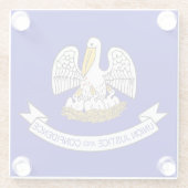 Glazen onderzetter met vlag van Louisiana, Verenig (Achterkant)