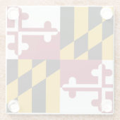 Glazen onderzetter met vlag van Maryland, USA (Achterkant)