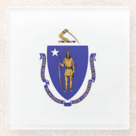 Glazen onderzetter met vlag van Massachusetts, Ver