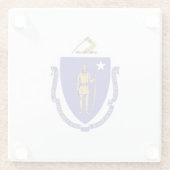 Glazen onderzetter met vlag van Massachusetts, Ver (Achterkant)