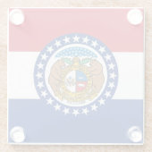 Glazen onderzetter met vlag van Missouri, Verenigd (Achterkant)