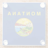 Glazen onderzetter met vlag van Montana, Verenigde (Achterkant)