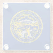 Glazen onderzetter met vlag van Nebraska, VS (Achterkant)