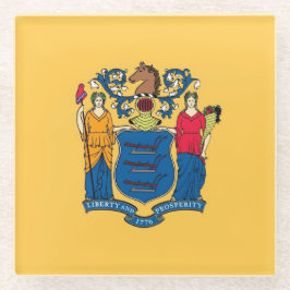 Glazen onderzetter met vlag van New Jersey, Vereni