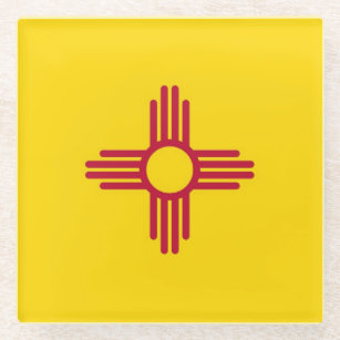 Glazen onderzetter met vlag van New Mexico, VS
