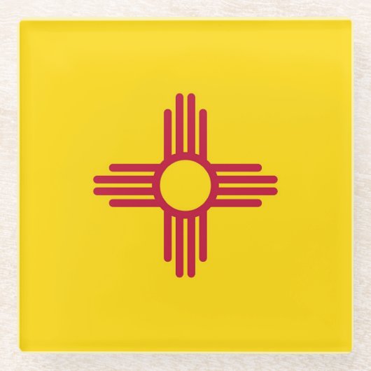 Glazen onderzetter met vlag van New Mexico, VS (Voorkant)