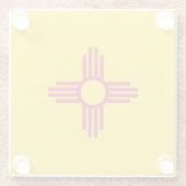 Glazen onderzetter met vlag van New Mexico, VS (Achterkant)