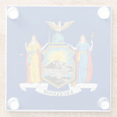 Glazen onderzetter met vlag van New York, VS (Achterkant)