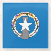 Glazen onderzetter met vlag van Noordelijke Marian (Voorkant)