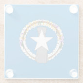 Glazen onderzetter met vlag van Noordelijke Marian (Achterkant)