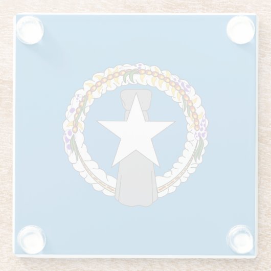 Glazen onderzetter met vlag van Noordelijke Marian (Achterkant)