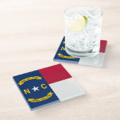 Glazen onderzetter met vlag van North Carolina, Ve (Schuin)