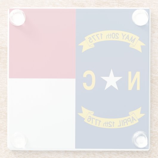 Glazen onderzetter met vlag van North Carolina, Ve (Achterkant)