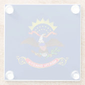 Glazen onderzetter met vlag van North Dakota, VS (Achterkant)