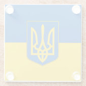 Glazen onderzetter met vlag van Oekraïne (Achterkant)