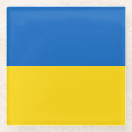 Glazen onderzetter met vlag van Oekraïne