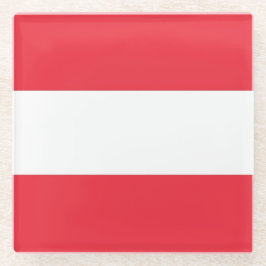 Glazen onderzetter met vlag van Oostenrijk