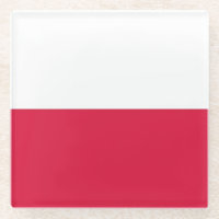 Glazen onderzetter met vlag van Polen