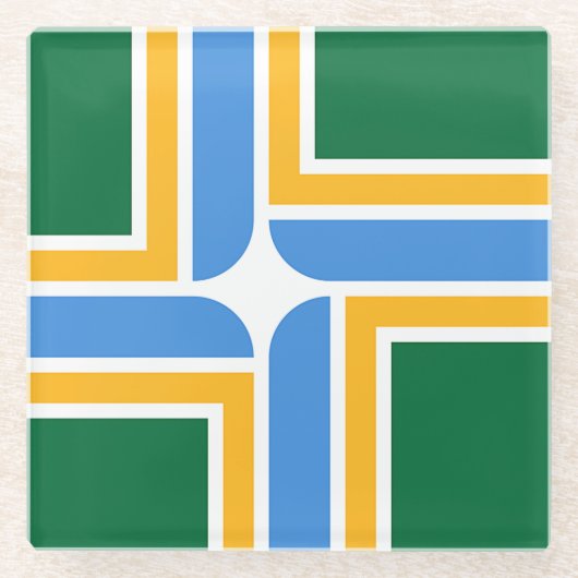 Glazen onderzetter met vlag van Portland, VS (Voorkant)